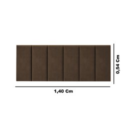 Cabeceira Painel Riscada Estofada para Cama de Casal 1,40 - Marrom - 3