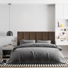 Cabeceira Painel Riscada Estofada para Cama de Casal 1,40 - Marrom - 1