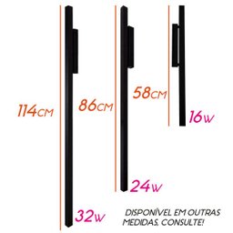 Arandela Parede Fit LED 32w 114cm 3000k Efeito Preta St1257 - 2