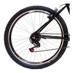 Bicicleta Aro 26 Samy Masculina 18 Marchas com Aros Aero - Prata/Preto - 2
