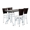 Conjunto Mesa Branca 70x120 Laumar com 4 Cadeiras Café:branco - 1