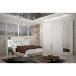 Guarda-Roupa Casal com Espelho 2 Portas 4 Gavetas Scarpa - 6 Guarda-Roupa Casal com Espelho 2 Portas 4 Gavetas Scarpa - 6