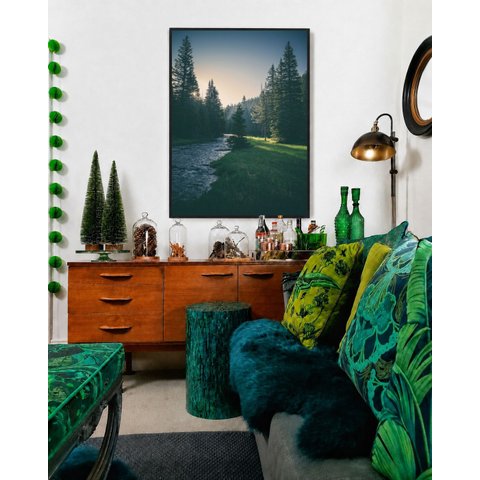 Quadro Canvas Floresta Pinheiros Rio 40x30cm Mold Preta