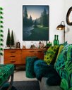 Ver imagem 1 de Quadro Canvas Floresta Pinheiros Rio 40x30cm Mold Preta