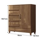 Ver imagem 4 de Guarda Roupa Solteiro 2 Portas de Correr com Espelho e Pés e Cômoda Fit Jequitibá Acetinado - Santos