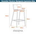 Ver imagem 6 de Kit 2 Banquetas Ipanema Alta Fratini 96 Cm (altura) em Polipropileno Base em Aço Verde Aloe