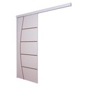 Ver imagem 3 de Porta de Correr Branco Prime Frisada 210x80 C/kit Completa
