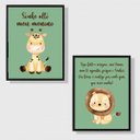 Ver imagem 1 de Kit 2 Quadros Infantil Tema Safari Sonhe Alto 24x18cm - com Vidro:madeira Preta