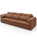 Ver imagem 7 de Sofá Retrátil para Sala de Estar 4 Lugares 297cm Riza S03 Couro Soft Mel - Lyam Decor