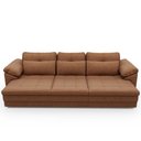 Ver imagem 3 de Sofá Retrátil para Sala de Estar 4 Lugares 297cm Riza S03 Couro Soft Mel - Lyam Decor