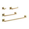 Kit De Acessório Quadrado Em Latão Dourado Fosco Para Banheiro 4 Peças AK002DF Harmony Kit De Acessó - 1