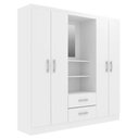 Ver imagem 4 de Guarda Roupa Casal Capelinha com 4 Portas 2 Gavetas Premium Quarto Moderno Cor Branco