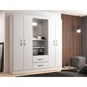 Ver imagem 1 de Guarda Roupa Casal Capelinha com 4 Portas 2 Gavetas Premium Quarto Moderno Cor Branco
