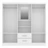 Guarda Roupa Casal Capelinha com 4 Portas 2 Gavetas Premium Quarto Moderno Cor Branco - 3