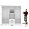 Guarda Roupa Casal Capelinha com 4 Portas 2 Gavetas Premium Quarto Moderno Cor Branco - 2