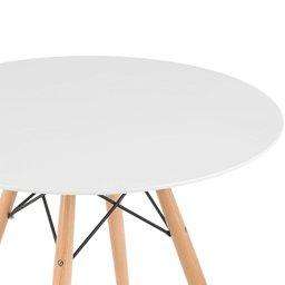 KIT - Mesa redonda Eames 70 cm branco + 2 cadeiras Eiffel DSW Verde escuro - 4