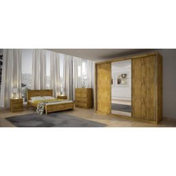 Guarda-Roupa Casal com Espelho 3 Portas 4 Gavetas Paradizzo Plus - 7 Guarda-Roupa Casal com Espelho 3 Portas 4 Gavetas Paradizzo Plus - 7