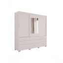 Ver imagem 1 de Guarda-roupa New Star 3 Portas 9 Gavetas com Espelho Salleto Branco