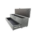 Ver imagem 1 de Recamier Puff Baú Sapateira com Gaveta 1,58 Cm para Cama Box Queen Size - Cinza Claro