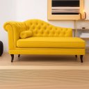 Ver imagem 1 de Recamier Divã Larissa 150cm Direito Suede:amarelo/liso