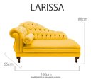 Ver imagem 4 de Recamier Divã Larissa 150cm Direito Suede:amarelo/liso