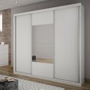 Ver imagem 1 de Guarda-Roupa Casal com Espelho 3 Portas de Correr Elegance