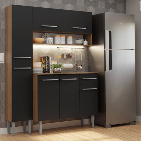 Armário de Cozinha Compacta 137 Cm Emilly Madesa 012