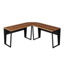 Ver imagem 7 de Mesa em L Escritório 180cm x 180cm Pés Metal Moderno Nogal com Preto F5 Office