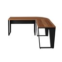 Ver imagem 6 de Mesa em L Escritório 180cm x 180cm Pés Metal Moderno Nogal com Preto F5 Office
