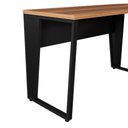 Ver imagem 5 de Mesa em L Escritório 180cm x 180cm Pés Metal Moderno Nogal com Preto F5 Office