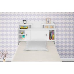 Cabeceira Solteiro para Box 88 Branco - Branco-Preto Elisa Framar - 7