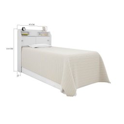 Cabeceira Solteiro para Box 88 Branco - Branco-Preto Elisa Framar - 3