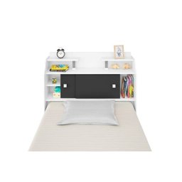 Cabeceira Solteiro para Box 88 Branco - Branco-Preto Elisa Framar - 6