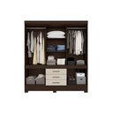 Ver imagem 4 de Guarda Roupa Casal 10 Portas e 3 Gavetas C/ Espelho C/pés New Murano Amêndola/off White - Demó