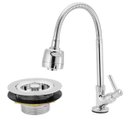 Ver imagem 1 de Torneira Gourmet Flexível Cozinha Mesa + Válvula Americana Abs Pia