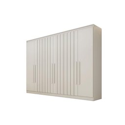 Guarda Roupa Casal 6 Portas (4 Ripadas) e 6 Gavetas Oxford Peroba/off White - Europa - 4