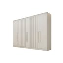 Ver imagem 4 de Guarda Roupa Casal 6 Portas (4 Ripadas) e 6 Gavetas Oxford Peroba/off White - Europa