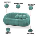 Ver imagem 3 de Sofá 2 Lugares Orgânico para Sala Cloud Bouclê Azul Turquesa E03 - D'rossi