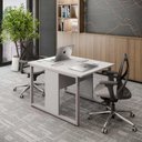 Ver imagem 1 de Plataforma para 2 Lugares Linha Corporativa Alto Padrão MDF-MDP 90cm Cinza F5 Office