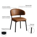 Ver imagem 4 de Conjunto 2 Cadeiras de Jantar Folk Tecido Revest Sintético Est.Preta