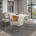 Ver imagem 1 de Mesa de Jantar 6 Lugares Viena Monaco com Vidro Cromado/nature/off White - Art Panta