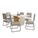 Ver imagem 2 de Mesa de Jantar 6 Lugares Viena Monaco com Vidro Cromado/nature/off White - Art Panta