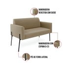 Ver imagem 7 de Sofá Namoradeira e 2 Poltronas Pé de Ferro Preto Marisa Suede D03 - D'Rossi Cor Marrom Rato