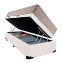 Ver imagem 3 de Cama Box Baú Solteiro Sintético + Colchão de Molas Ensacadas - Sereneprime - 88cm Branco