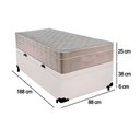 Ver imagem 2 de Cama Box Baú Solteiro Sintético + Colchão de Molas Ensacadas - Sereneprime - 88cm Branco