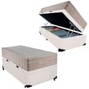 Ver imagem 1 de Cama Box Baú Solteiro Sintético + Colchão de Molas Ensacadas - Sereneprime - 88cm Branco