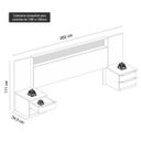 Ver imagem 3 de Cabeceira Casal/Queen Extensível com Espelho 2 Mesas de Apoio Box Vetro Novo Horizonte