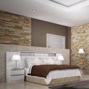 Ver imagem 1 de Cabeceira Casal/Queen Extensível com Espelho 2 Mesas de Apoio Box Vetro Novo Horizonte