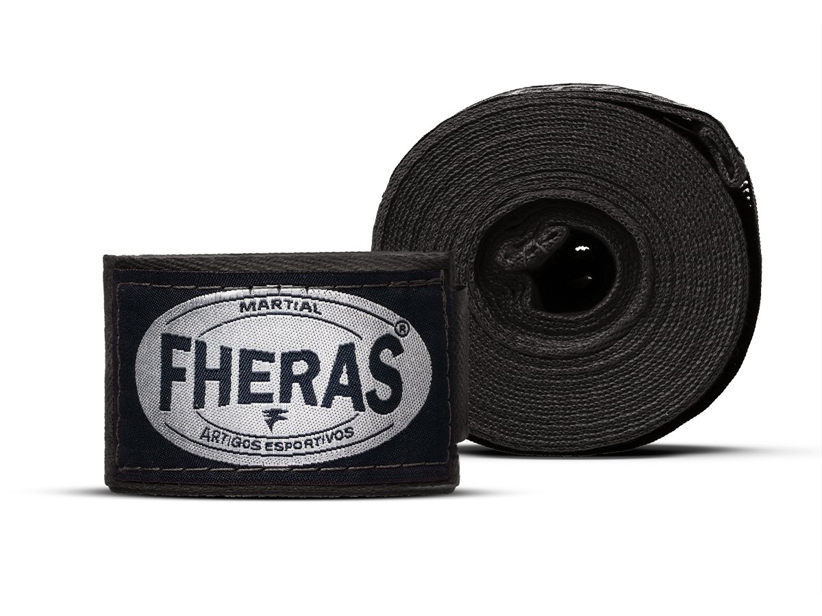 Kit Muay Thai Luva Bandagem Caneleira Top Bucal Preto 08oz - 4