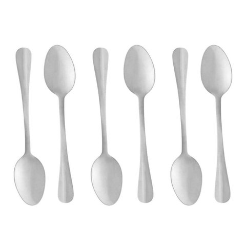 Jogo 6 Colheres de Chá Aço Inox Positano 12cm Lyor Talheres Mesa Posta Sobremesa